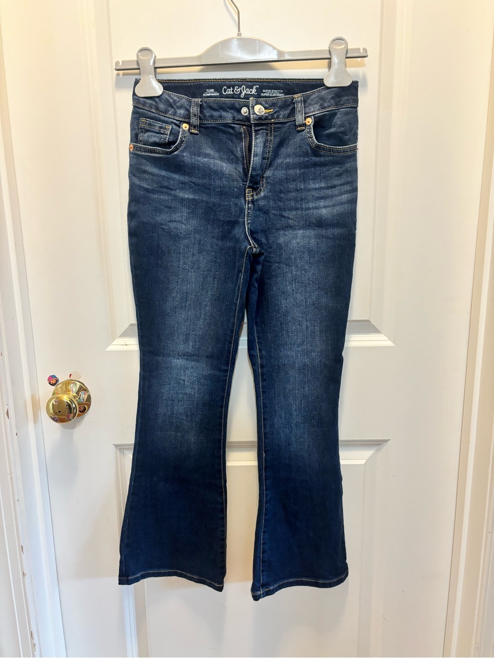 Girls Cat & Jack Dark Blue Flared Jeans in Excellent Condition